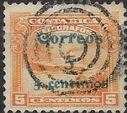 [Surcharged "Correos Un centimo" or "Correos S 5 centimos", type CA6]