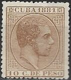 [King Alfonso XII, Inscription "CUBA 1881", type F10]