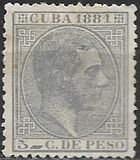 [King Alfonso XII, Inscription "CUBA 1881", type F9]