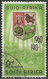 [50 anni dell'Unione del Sudafrica - Filigrana: Stemma dell'Unione, laterale a sinistra - Tipografia: Government Printer, Pretoria, Scrivi HF]