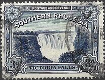 [Victoria Falls - Nos. 30 & 31 Inscribed with "Postage & Revenue" at Top of Frame, тип F2]