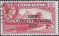 [Overprinted "NEW CONSTITUTION 1950", type AF]