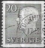 [King Gustaf VI Adolf of Sweden - White Numerals, with Imprint, ประเภท FA3]