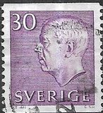 [King Gustaf VI Adolf of Sweden & Tree Crowns - New Colors and Values, type FA57]