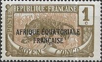 [Issues of 1907-1922 Overprinted "AFRIQUE EQUATORIALE FRANCAISE", veids F]