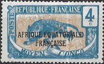 [Issues of 1907-1922 Overprinted "AFRIQUE EQUATORIALE FRANCAISE", veids F2]