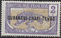 [Middle Congo Postage Stamps Overprinted "OUBANGUI-CHARI-TCHAD", type A1]