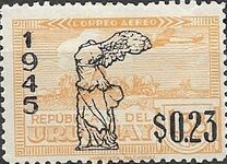 [Airmail - Allied Victory in the Second World War - Issues of 1939-1944 Overprinted "Victory of Samothrace" and Surcharged, type KH]