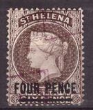 [Queen Victoria - Not Issued Stamps Surcharged. New Watermark, type B34]
