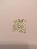 [Colored Print on White Paper - Rouletted in Colored Lines, type A25]