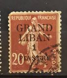 [French Postage Stamps Surcharged & Overprinted "GRAND - LIBAN", type A4]