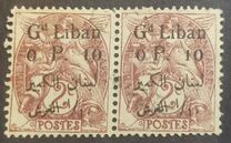 [French Postage Stamps Surcharged & Overprinted "GRAND - LIBAN", type A]