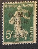 [French Postage Stamps Surcharged & Overprinted "O.M.F. - Syrie" - Value in "CENTIMES", type D3]