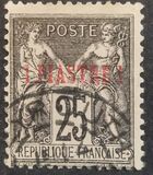[French Postage Stamp No.81 Surcharged in Red, type A3]