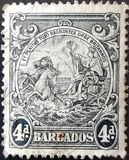 [Alegroría de Barbados. Sin inscripción "Postage & Revenue"., tipo Z11]