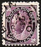 [Queen Victoria - Maple Leaf in Corners, type P2]