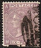 [Queen Victoria - Large White Control Letters in Corners, type M1]