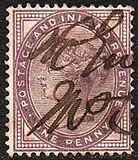 [Regina Vittoria  - Iscrizione "POSTAGE AND INLAND REVENUE", Scrivi AI1]