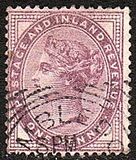 [Regina Vittoria  - Iscrizione "POSTAGE AND INLAND REVENUE", Scrivi AI1]