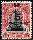 [Issue of 1897 Overprinted "1900" and Surcharged "5 CENTESIMOS" and Bar, Tip DJ]