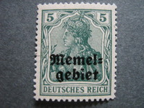 [German Empire Postage Stamps Overprinted "Memelgebiet", type A]