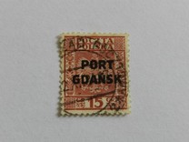 [Polish Postage Stamps Overprinted "PORT GDAŃSK" - Eagle on Striped Background, type I2]