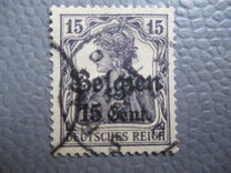 [German Empire Postage Stamps Surcharged "F and Cent" & Overprinted "Belgien", type B5]