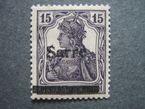 [German Empire Stamps Overprinted "SARRE", Scrivi A6]