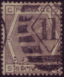 [Queen Victoria - Colored Control Numbers in Corners, प्रकार Y]