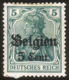 [German Empire Postage Stamps Surcharged "Fr. and C." or "Centimes" & Overprinted "Belgien", type A1]