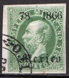 [Emperor Maximilion - Lithographi, Round Period after Value - Overp. District & Consig. Name & "1866" or "866"- Also with Number & Date or Name, type J3]