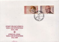 [The Death of Prince Franz Joseph II, 1906-1989 and Princess Gina, 1921-1989, Typ AIG]