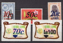 [Airmail - Various Stamps Overprinted "AIRMAIL" and Surcharged Value, type BI4]