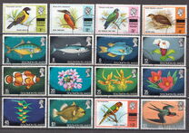 [Flora and Fauna - Issues of 1972, 1973 and 1975 with Bar Imprint on "British", type EB1]