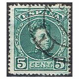 [King Alfonso XIII - Blue Control Numbers on Backside, type AT1]