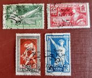 [French Olympic Games Issue of 1924 Surcharged & Overprinted "Syrie" in French and Arabic, type W]