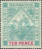 [The 60th Anniversary of Queen Victoria's Regency. Bluish Paper, ประเภท J16]