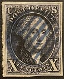 [Benjamin Franklin, 1706-1790 and George Washington, 1732-1799 - Bluish Paper, type B]