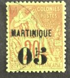 [French Colonies - General Issues No.46-57 Surcharged & Overprinted "MARTINIQUE", type B5]