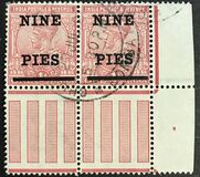 [King George V, 1865-1936 - Stamp of 1911 Surcharged in Black, type XBI]