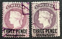 [Queen Victoria - Not Issued Stamps Surcharged. New Watermark, type B33]