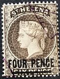 [Queen Victoria - Not Issued Stamps Surcharged. New Watermark, type B34]