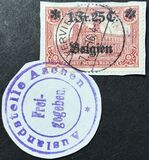 [German Empire Postage Stamps Surcharged "Fr. and C." or "Centimes" & Overprinted "Belgien", Tipi A7]
