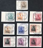 [German Empire Postage Stamps Surcharged, type A]