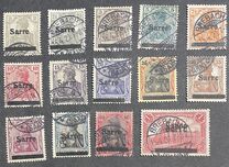 [German Empire Stamps Overprinted "SARRE", Scrivi A]