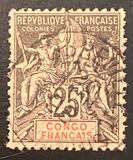 [Inscription: "CONGO FRANCAIS" - Coloured Paper, タイプ D7]