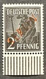 [BERLIN in Red Overprint on "Allied Occupation Zone" Stamps, type B]