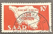 [The 1st Anniversary of the Constitution - Map of Saarland, type XT1]