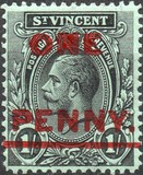 [Issue of 1913 Surcharged in Red, type R]