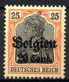 [German Empire Postage Stamps Surcharged "F and Cent" & Overprinted "Belgien", 유형 B7]